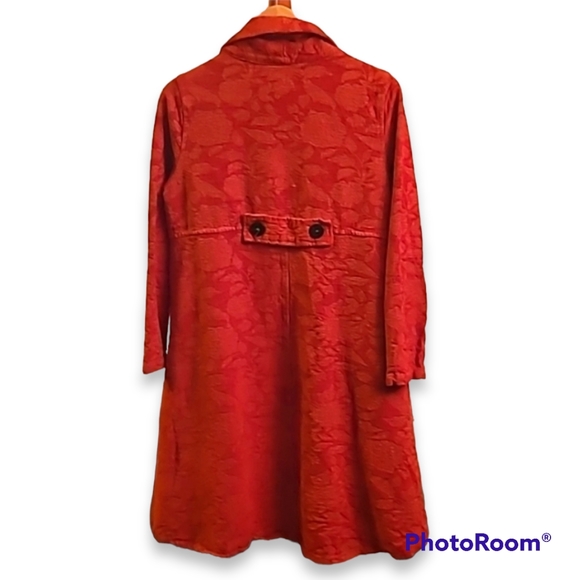 CMC Color Me Cotton Orange Floral Tapestry Coat - Picture 7 of 10